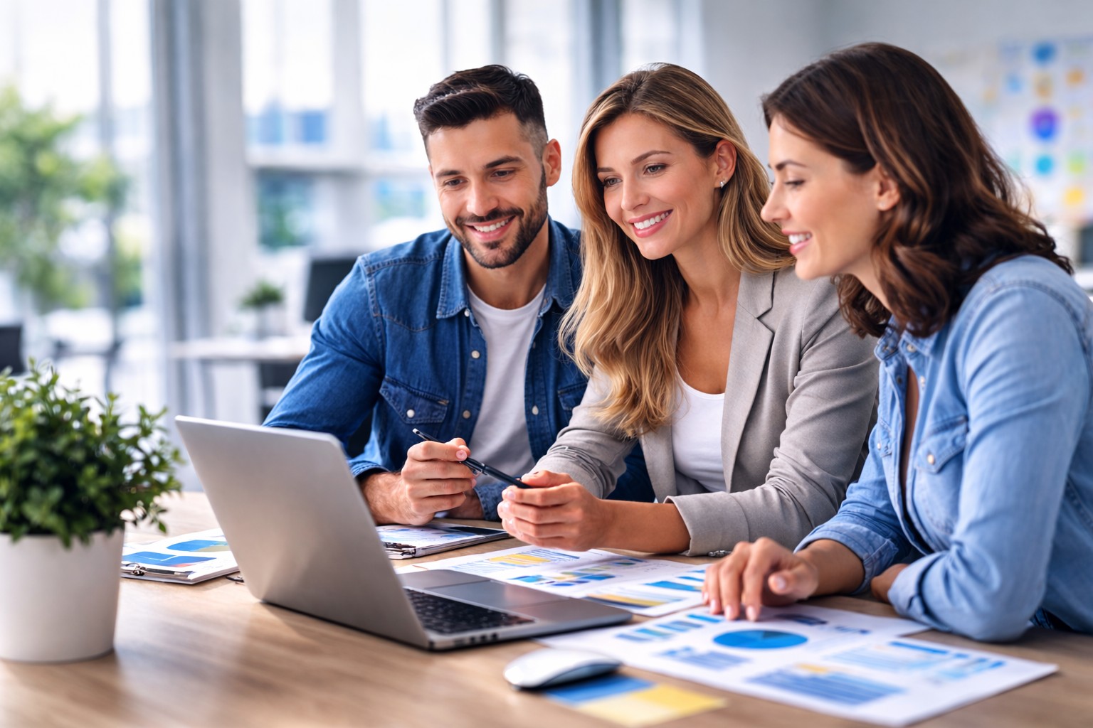 Equipo de marketing digital en Pontevedra trabajando una estrategia online para empresas