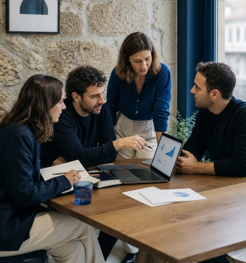 Equipo de Lerez Digital planificando una estrategia de web, SEO, ecommerce y campañas en Pontevedra